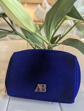NEW deep Blue Velvet Zippered Pouch / Clutch
